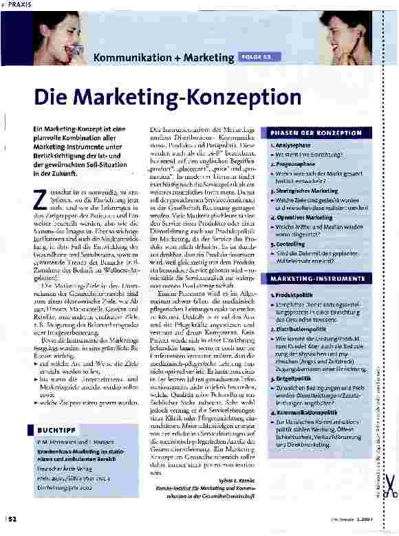 Vorschauseite 1: Kommunikation + Marketing - Die Marketing-Konzeption