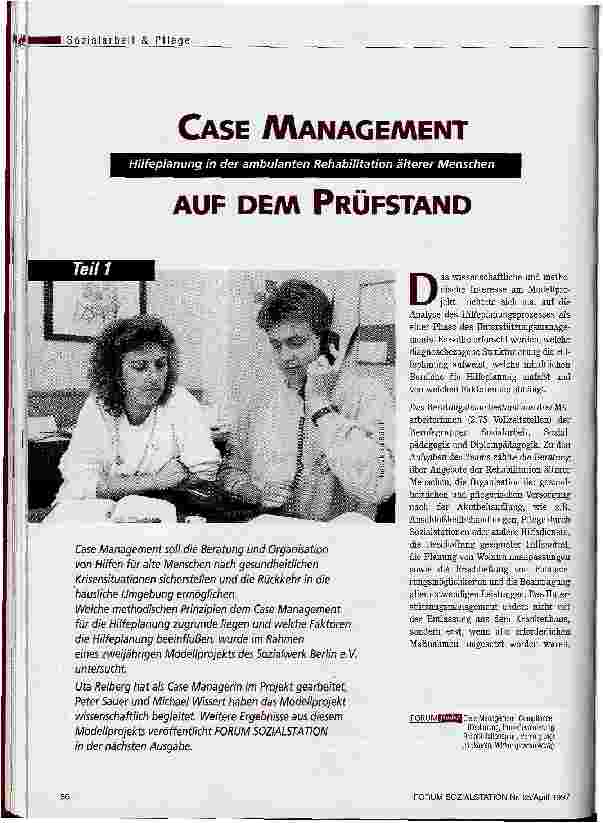 Vorschauseite 1: Case Management auf dem Prüfstand Hilfeplanung in der ambulanten Rehabilitation älterer Menschen (1. Teil)