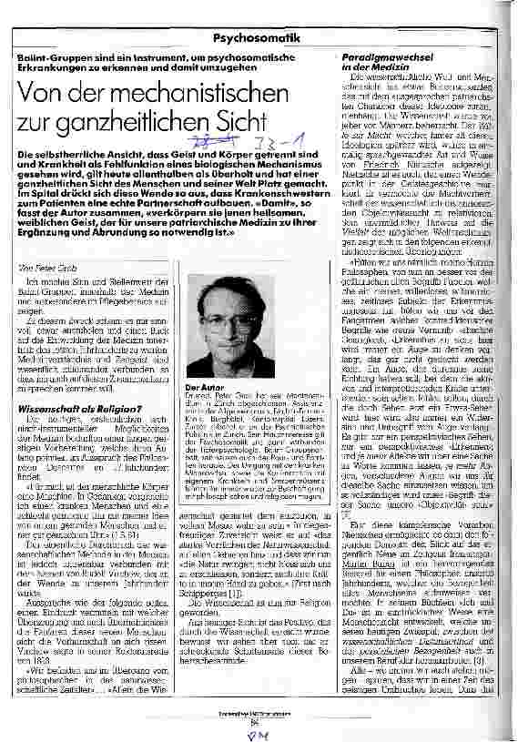 Vorschauseite 1: Von der mechanischen zur ganzheitlichen Sicht Balit-Gruppen, psychosomatische Erkrankungen, erkennen, umgehen