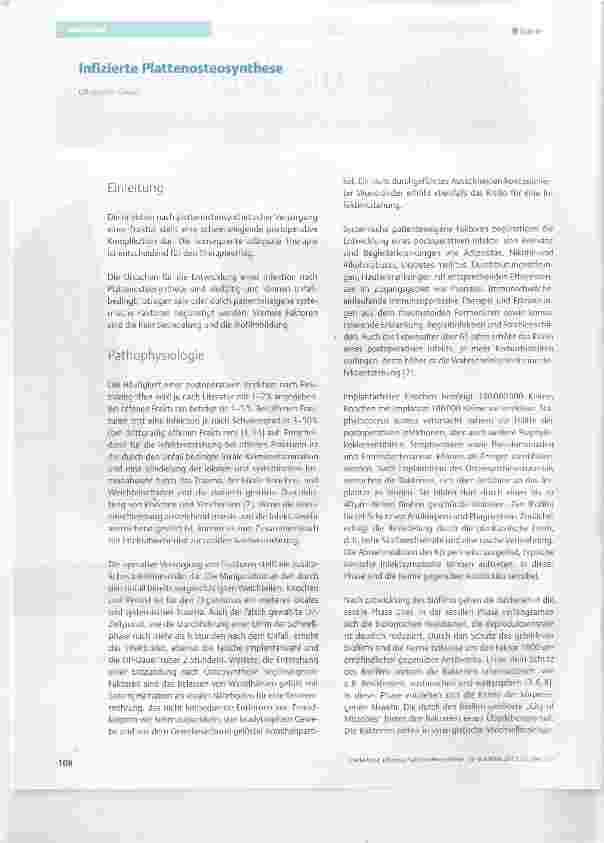 Vorschauseite 1: Infizierte Plattenosteosynthese
