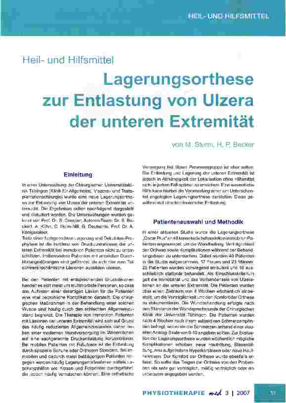 Vorschauseite 1: Heilund HilfsmittelLagerungsorthese zur Entlastung von Ulzera der unteren Extremität