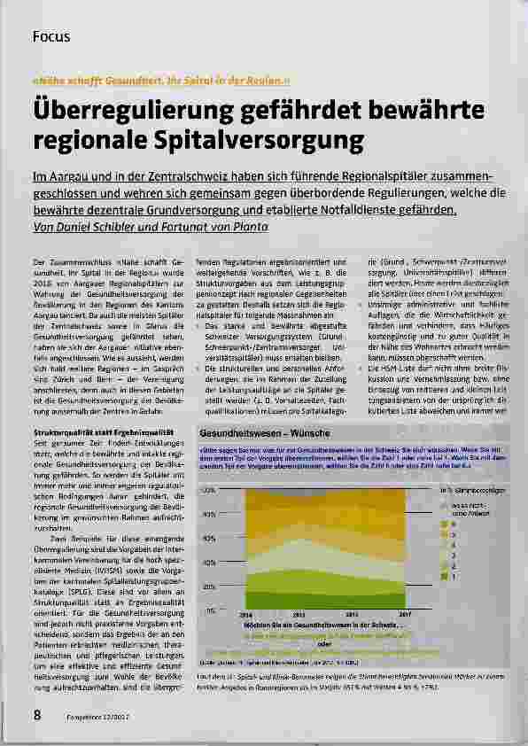 Vorschauseite 1: Überregulierung gefährdet bewährte regionale Spitalversorgung