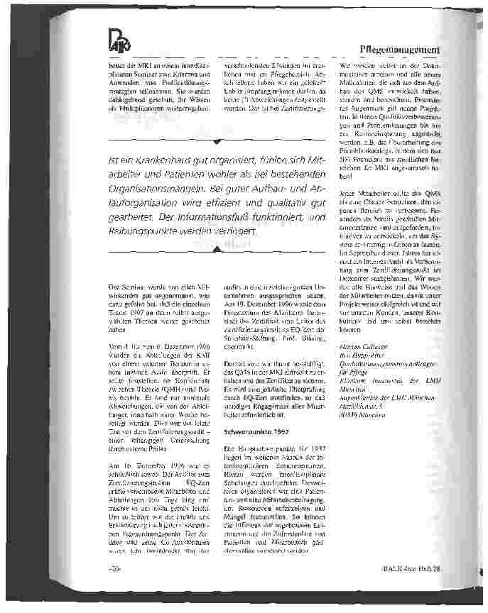 Vorschauseite 2: Verantwortung und Ziele werden für alle transparenter Qualitätsmanagement (QMS) bringt sowohl Mitarbeitern als auch Patienten viele Vorteile