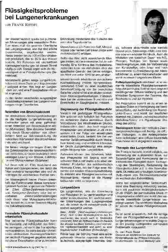 Vorschauseite 1: Flüssigkeitsprobleme bei Lungenerkrankungen