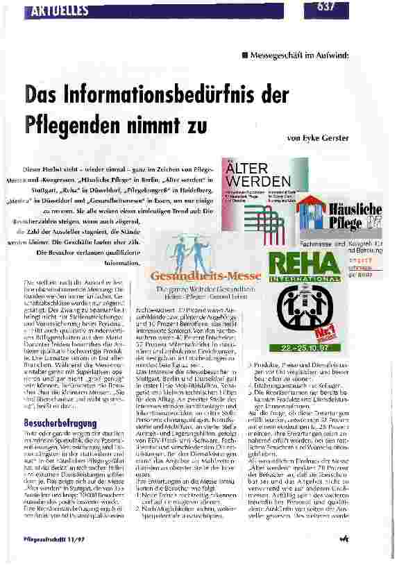 Vorschauseite 1: Das Informationsbedürfnis der Pflegenden nimmt zu
