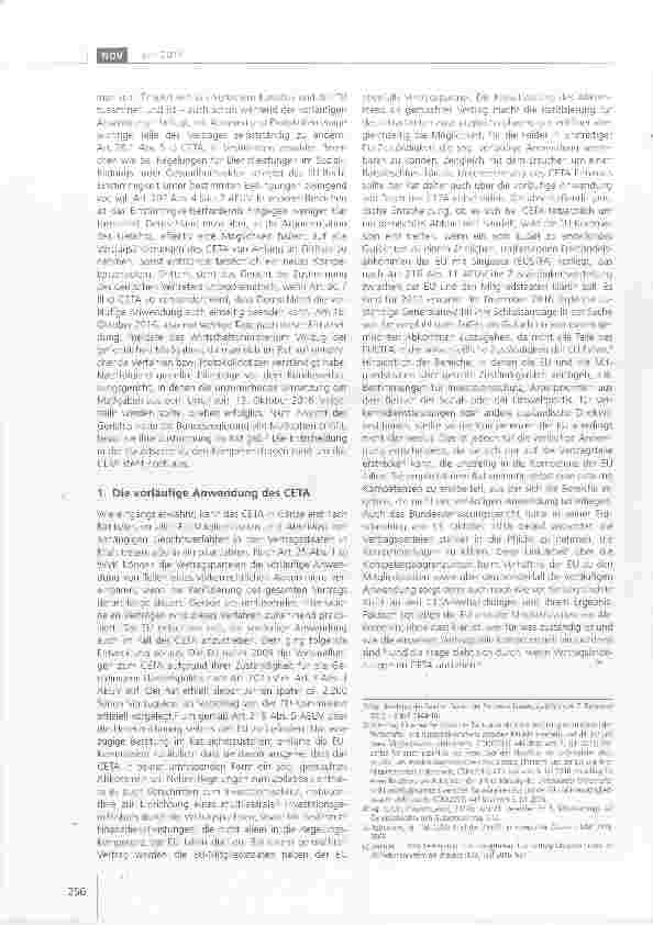 Vorschauseite 2: Aktuelle Entwicklungen bei der Umsetzung des Freihandelsabkommens der Europäischen Union mit Kanada (CETA)