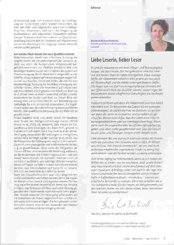Vorschauseite 2: «The Lancet Series on Midwifery»: ein neuer Qualitätsrahmen weltweit