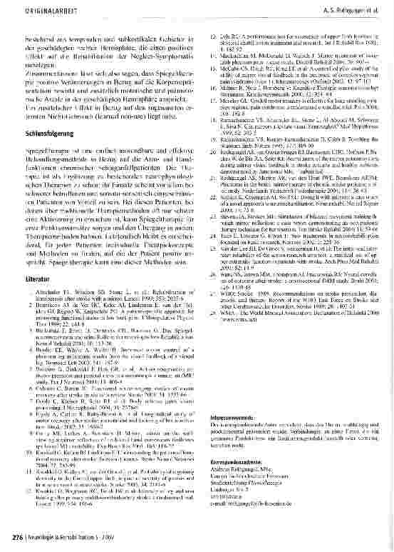 Vorschauseite 6: Spiegeltherapie in der Neurologischen Rehabilitation: Effektivität in Bezug auf die Armund Handfunktionen bei chronischen Schlaganfallpatienten