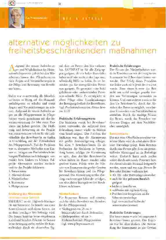 Vorschauseite 1: Alternative Möglichkeiten zu freiheitsbeschränkenden Maßnahmen