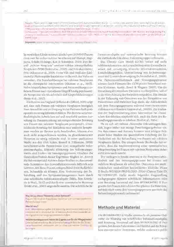 Vorschauseite 2: Können schriftliche Informationen oder eine Beratung (WOMAN-PROII Programm) bei Frauen mit vulvären Neoplasien die Patientenzufriedenheit und den Versorgungsprozess verbessern?