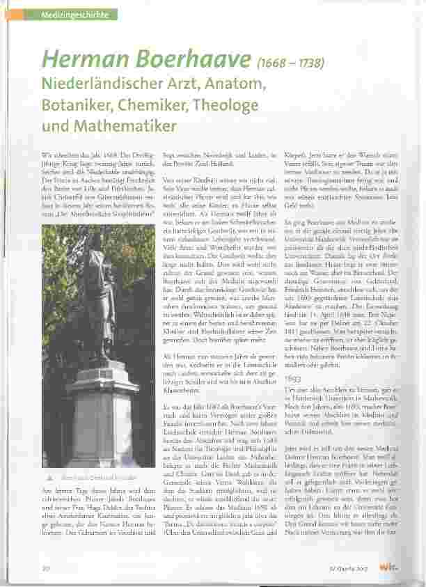 Vorschauseite 1: Herman Boerhaave (1668-1738) Niederländischer Arzt, Anatom, Botaniker, Chemiker, Theologe und Mathematiker