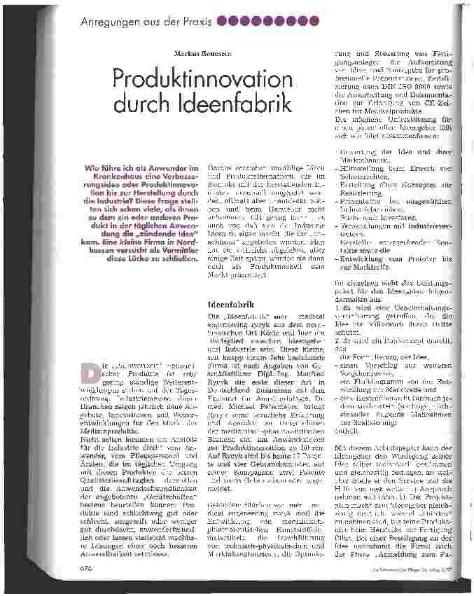 Vorschauseite 1: Produktinnovation durch Ideenfabrik