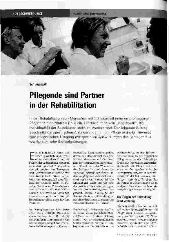 Vorschauseite 1: Pflegende sind Partner in der Rehabilitation