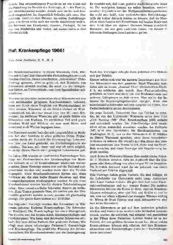 Vorschauseite 1: Ruf: Krankenpflege 1966!