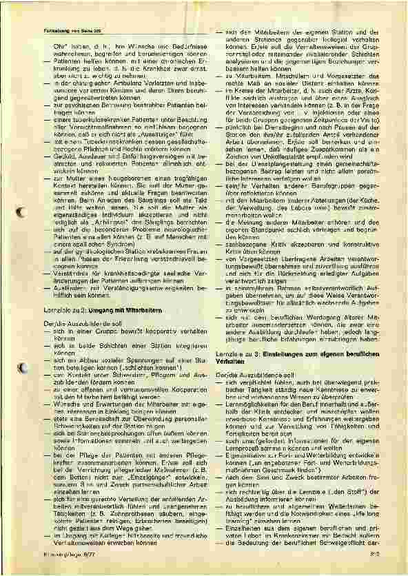 Vorschauseite 2: Lernziele im individuell und sozial betonten Verhaltensbereich