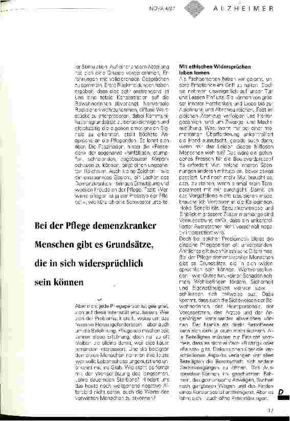 Vorschauseite 3: Verwirrte Menschen pflegen - ein Prototyp der Pflege Wie können demenzkranke Menschen im Heim betreut werden?