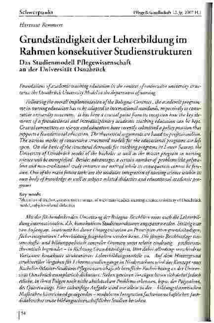 Vorschauseite 1: Grundständigkeit der Lehrerbildung im Rahmen konsekutiver Studienstrukturen