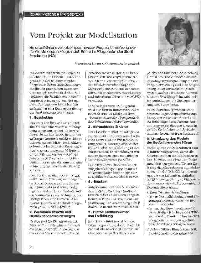 Vorschauseite 1: Vom Projekt zur Modellstation