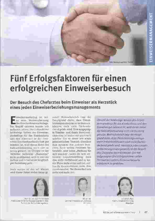 Vorschauseite 1: Fünf Erfolgsfaktoren für einen erfolgreichen Einweiserbesuch