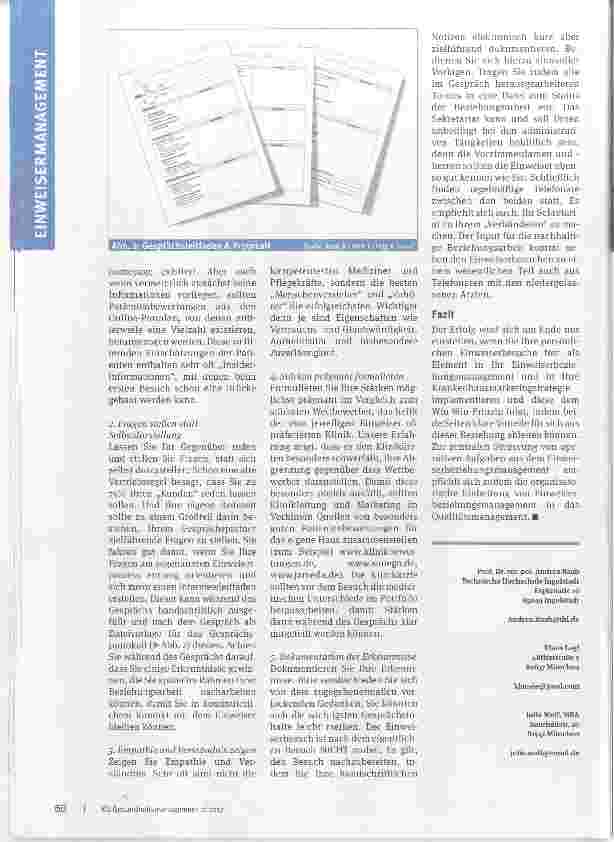 Vorschauseite 4: Fünf Erfolgsfaktoren für einen erfolgreichen Einweiserbesuch