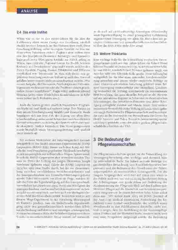 Vorschauseite 4: Versorgungsforschung Lehren aus der amerikanischen Health Services Research