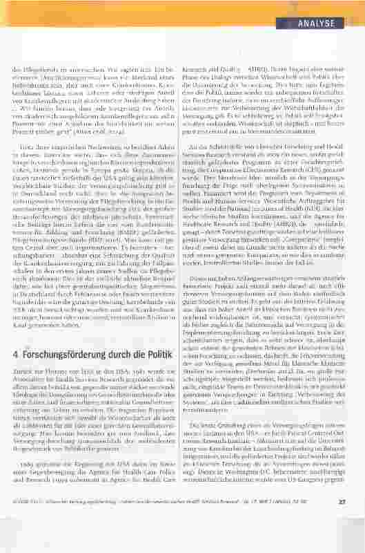 Vorschauseite 5: Versorgungsforschung Lehren aus der amerikanischen Health Services Research