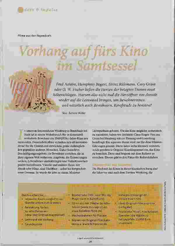 Vorschauseite 1: Vorhang auf für das Kino im Samtsessel