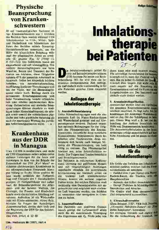 Vorschauseite 1: Inhalationstherapie bei Patienten auf Intensivtherapiestationen