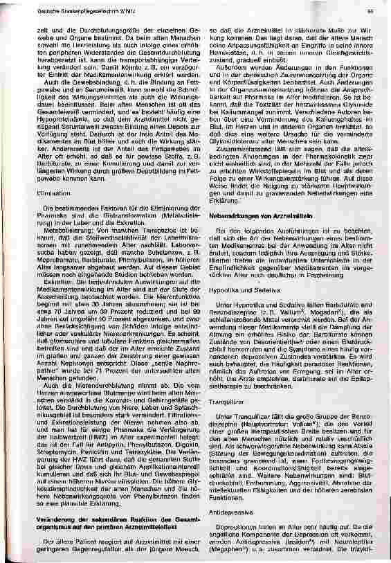 Vorschauseite 2: Nebenund Wechselwirkungen von Arzneimitteln bei der Anwendung im Alter