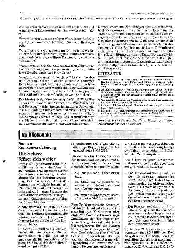 Vorschauseite 5: Kritischer Rückblick auf die Gutachten zur Vorbereitung der KHG II