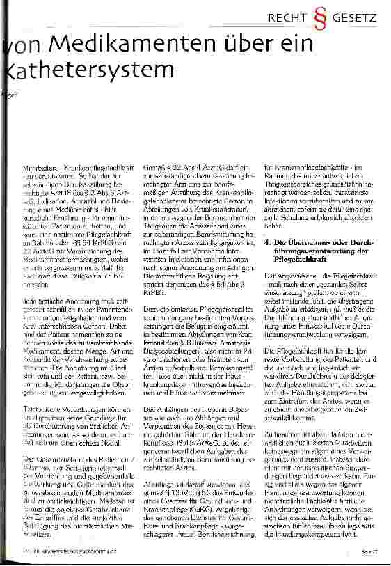 Vorschauseite 2: Ernährung und Zufuhr von Medikamenten über ein vollimplantiertes Port - Kathetersystem