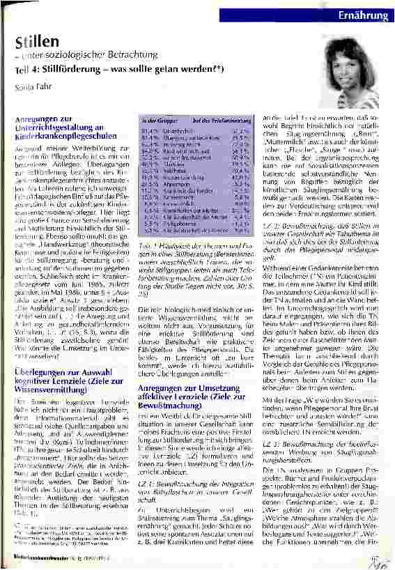 Vorschauseite 1: Stillen - unter soziologischer Betrachtung Teil 4: Stillförderung - was sollte getan werden?