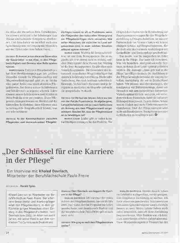 Vorschauseite 1: Der Schlüssel für eine Karriere in der Pflege