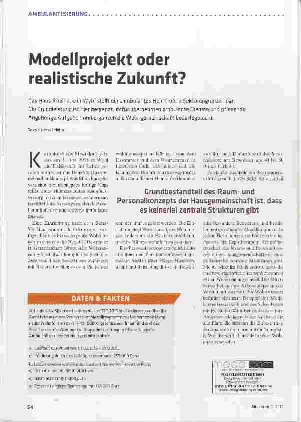 Vorschauseite 1: Modellprojekt oder realistische Zukunft?