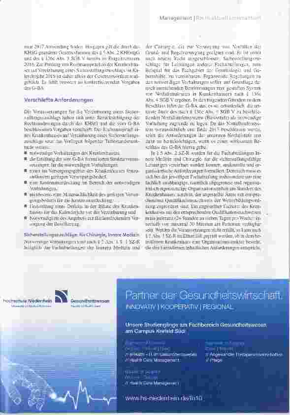 Vorschauseite 2: Neues zum Sicherstellungszuschlag Finanzierung notwendiger Vorhaltung