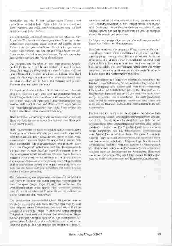 Vorschauseite 2: Aus dem Pflegealltag in einer Wohngemeinschaft für Intensivpflegepfllchtige Menschen