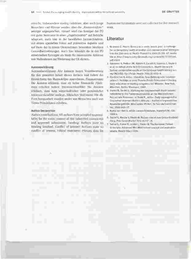 Vorschauseite 5: Förderung der Gesundheitskompetenz Erfahrungen im Rahmen der PatientenuniversitätEncouraging health literacy experiences within the patient university
