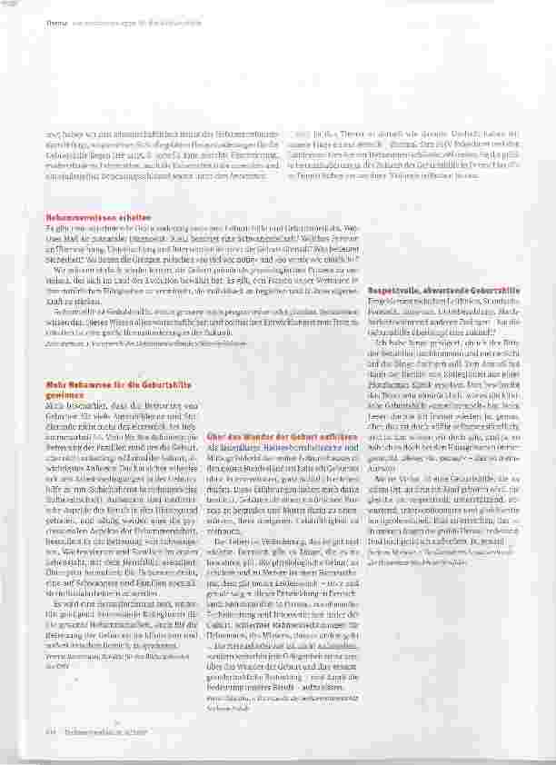 Vorschauseite 2: »Wo sehen Sie die größte Herausforderung in der Zukunft der Geburtshilfe?«