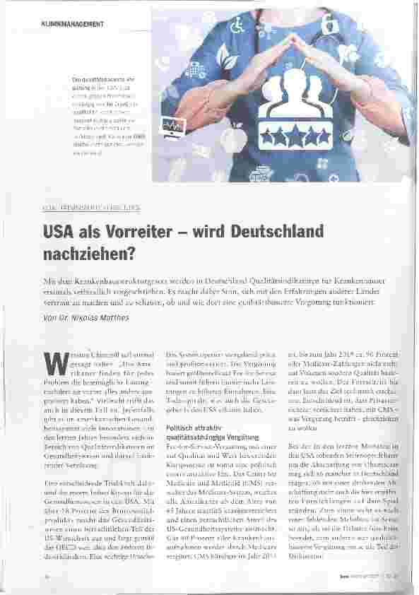 Vorschauseite 1: USA als Vorreiter - wird Deutschland nachziehen?