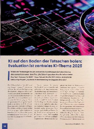Vorschauseite 1: Kl auf den Boden der Tatsachen holen; : Evaluation ist zentrales KI-Thema 2025
