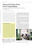 Vorschauseite 1: Advanced Practice Nurse in der Langzeitpflege. Ein Projekt in den Gesundheitszentren für das Alter der Stadt Zürich.