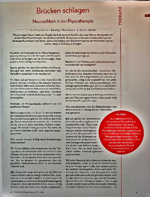 Vorschauseite 2: Brücken schlagen Neuroathletik in der Physiotherapie