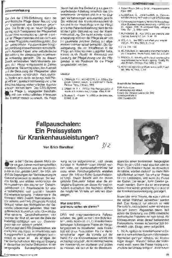 Vorschauseite 1: Fallpausachalen: Ein Preissystem für Krankenhausleistungen