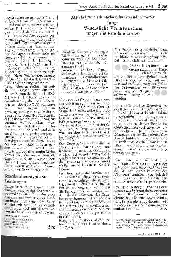 Vorschauseite 5: Neue GOÄ ab Juli 1988 Wesentliche Änderungen
