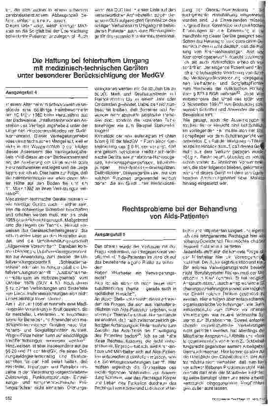 Vorschauseite 1: Aktuelle Rechtsfragen in der Krankenpflege 2. Teil: Rechtsprobleme bei der Behandlung von AIDS-Patienten