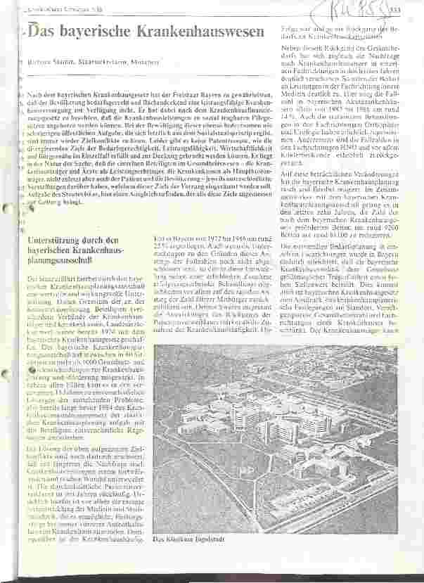 Vorschauseite 1: Das bayerische Krankenhauswesen