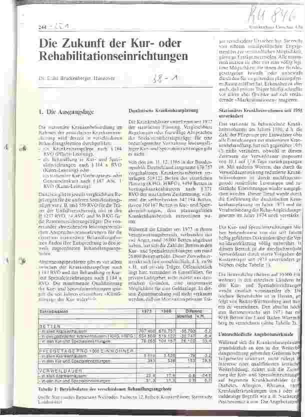 Vorschauseite 1: Die Zukunft der Kuroder Rehabilitationseinrichtungen