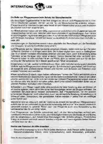 Vorschauseite 1: Die Rolle vom Pflegepersonal beim Schutz der Menschenrechte