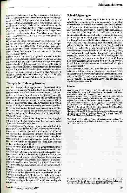 Vorschauseite 4: Der Jodmangel und seine Folgen