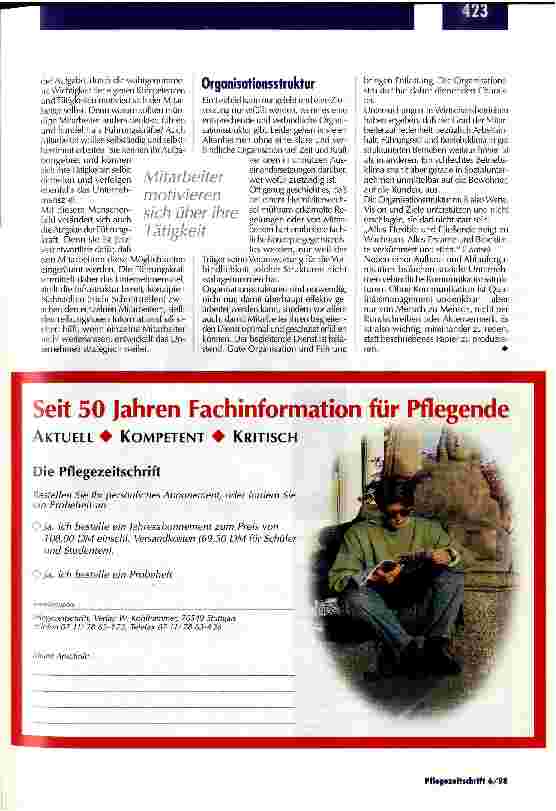 Vorschauseite 4: Der Mensch muß in der Werthierarchie den zentralen Platz einnehmen Qualitätssicherung in Zeiten des Abbaus/Teil 1
